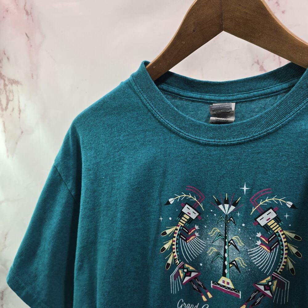 Grand Canyon National Park T Shirt Womens Large Green Y2K Vintage Native - Picture 2 of 10